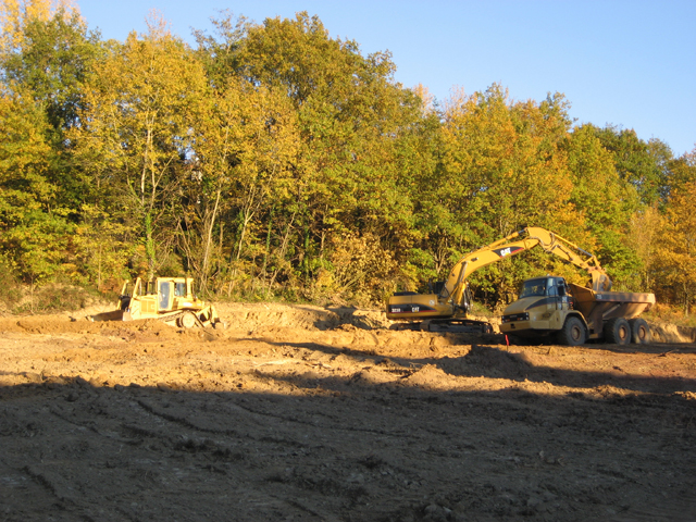 Terrassement pour la contrcution de logements HLM à Decazeville